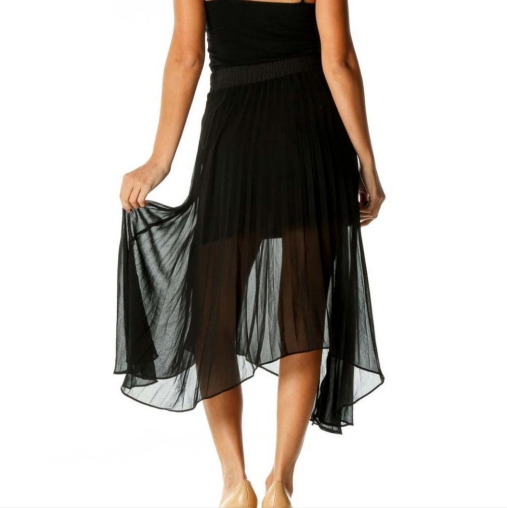 Sanctuary pleated layered, chiffon sheer skirt